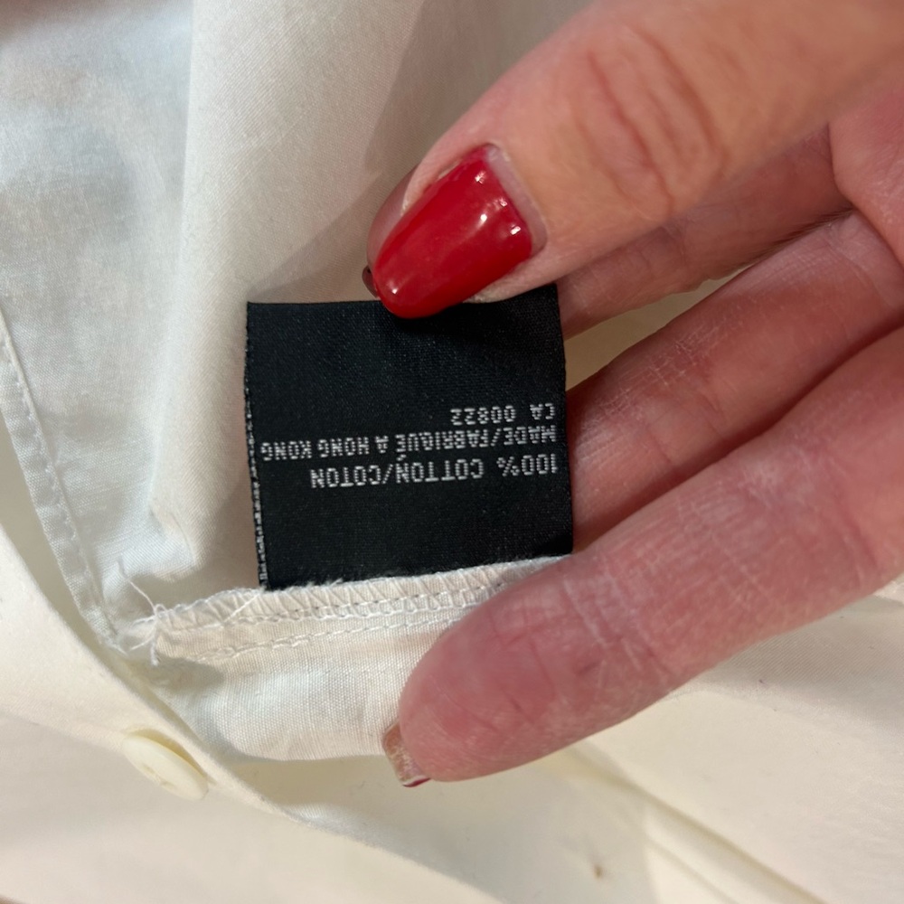 Elegant White Button Down Shirt with Black bow by Marcella NY❤️4 - Picture 11 of 14